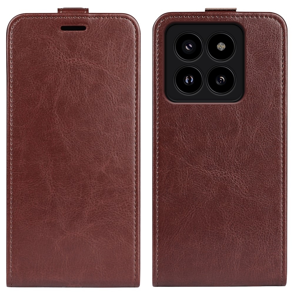 Vertical knížkové pouzdro na Xiaomi 14 Pro - hnědé