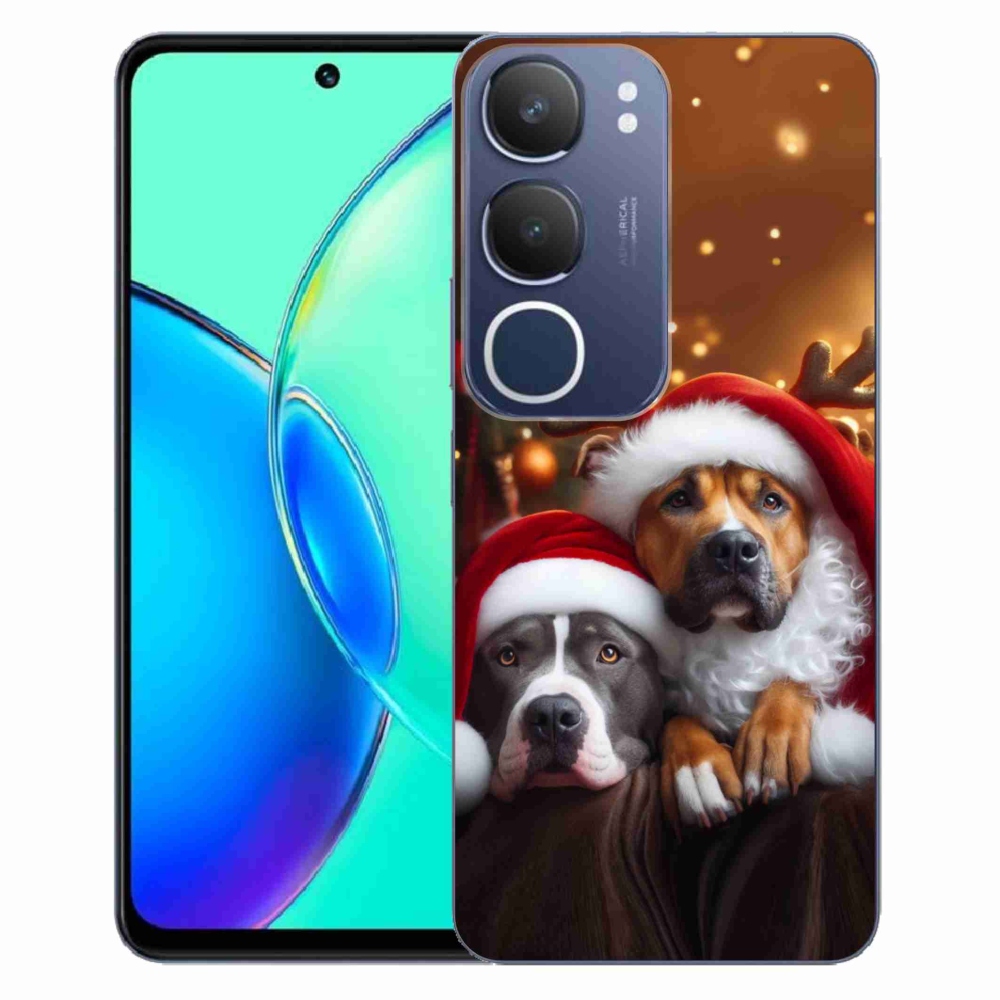 Gelový kryt mmCase na Vivo Y19s - vánoční psi