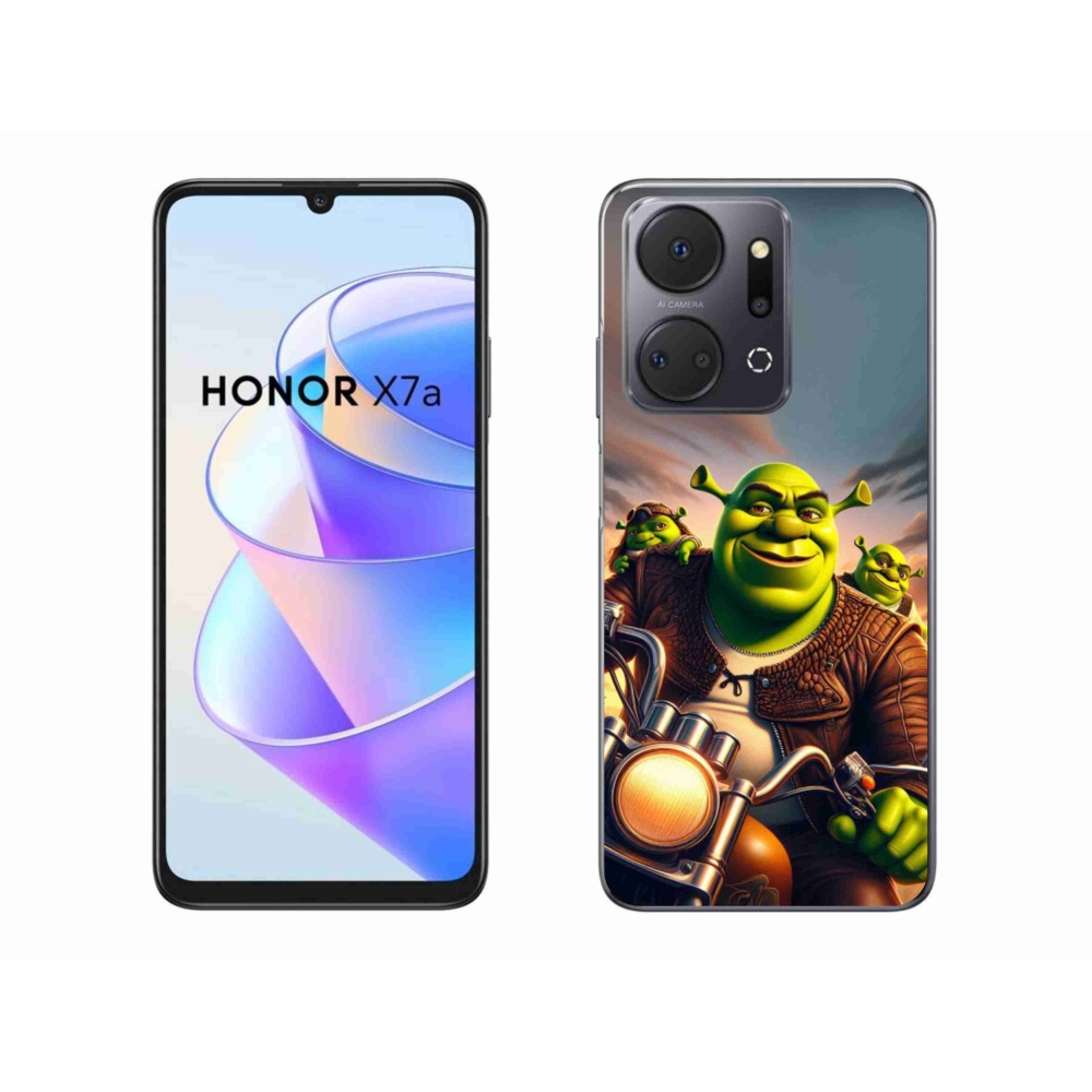 Gelový kryt mmCase na Honor X7a - shrek na motorce