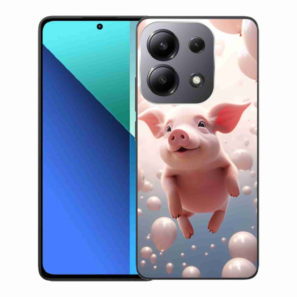 Gelový kryt mmCase na Xiaomi Redmi Note 13 - prasátko s balónky