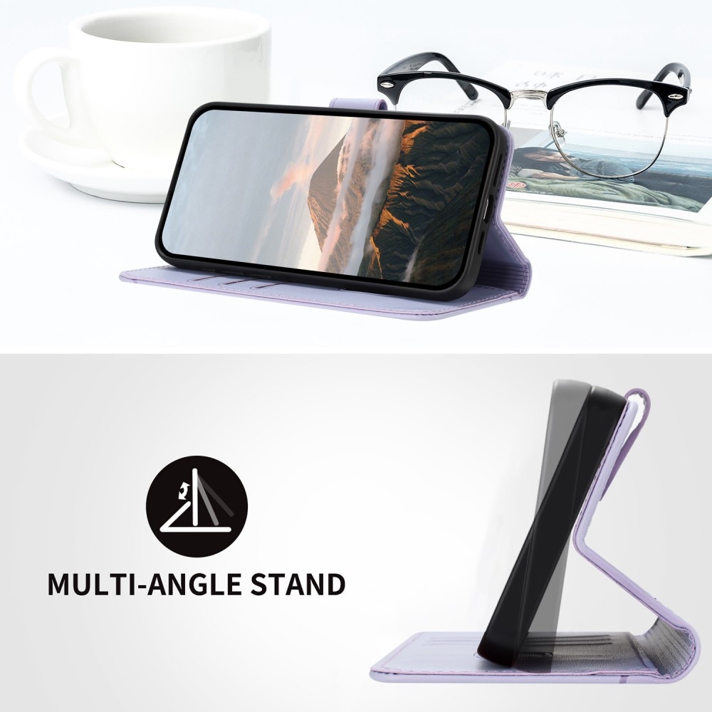 Triangles knížkové pouzdro na Vivo V50 Lite 4G/5G - světlefialové