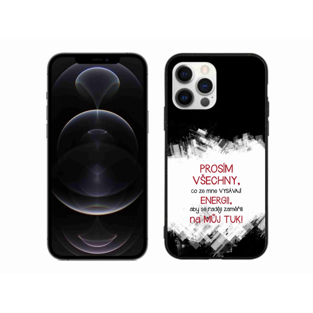 Gelový kryt mmCase na iPhone 12 Pro Max - vtipný text 1 červený