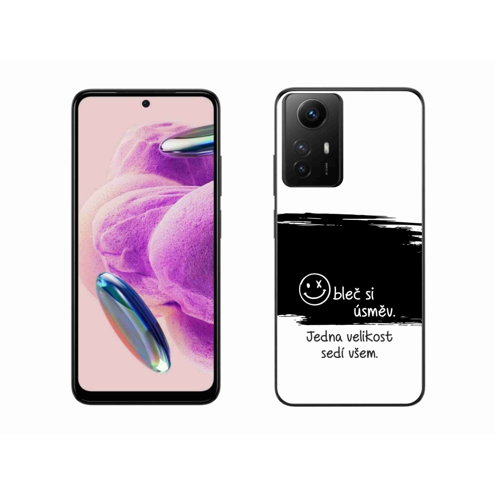 Gelový kryt mmCase na Xiaomi Redmi Note 12S - vtipný text 8 černobílé pozadí