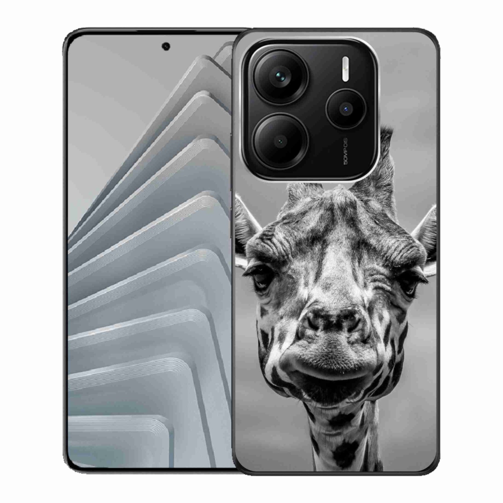 Gelový kryt mmCase na Xiaomi Redmi Note 14 5G - černobílá žirafa