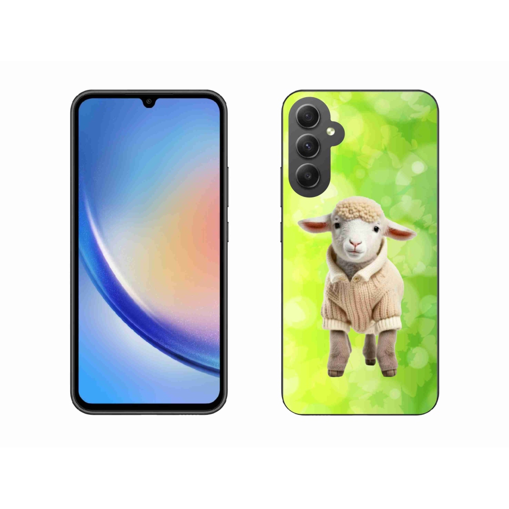 Gelový kryt mmCase na Samsung Galaxy A34 5G - jehně ve svetru