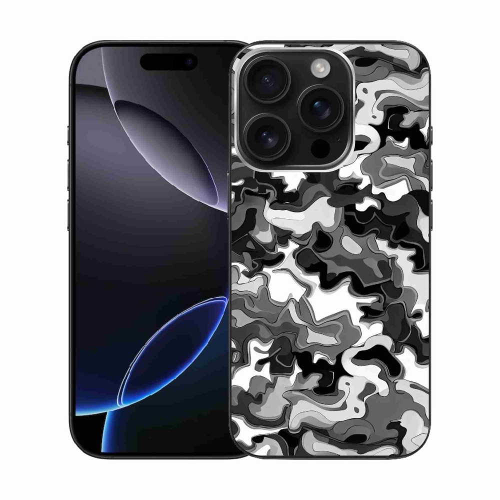 Gelový kryt mmCase na iPhone 16 Pro - maskáčový vzor 3