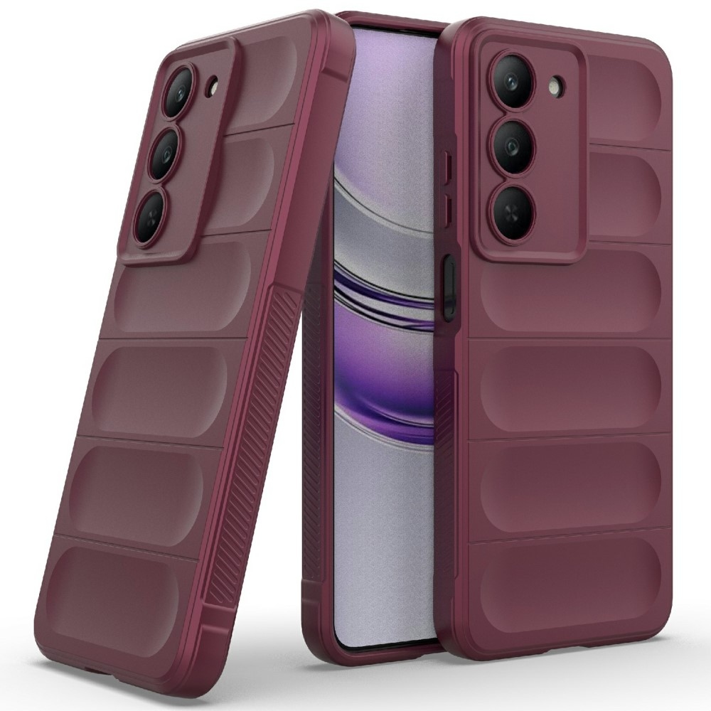 Rugg odolný gelový obal na Realme 14x 5G - vínový