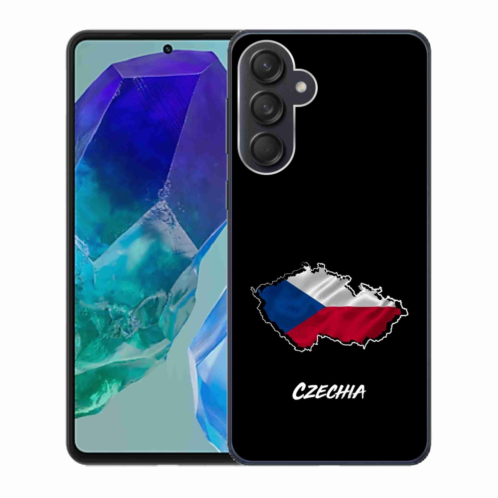 Gelový kryt mmCase na Samsung Galaxy M55 5G - Czechia černé pozadí
