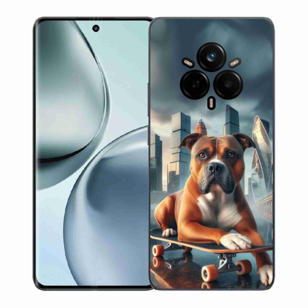 Gelový kryt mmCase na Realme 14 Pro+ 5G - pes na skateboardu