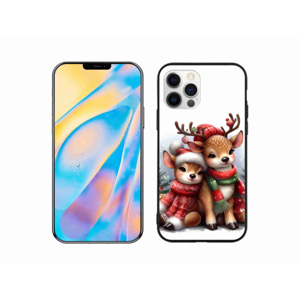 Gelový kryt mmCase na iPhone 12 Pro - vánoční sobi