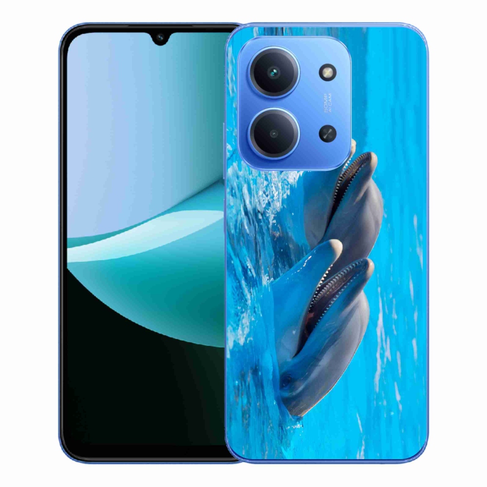 Gelový kryt mmCase na Xiaomi Redmi 15C 4G/5G (173mm) - delfíni