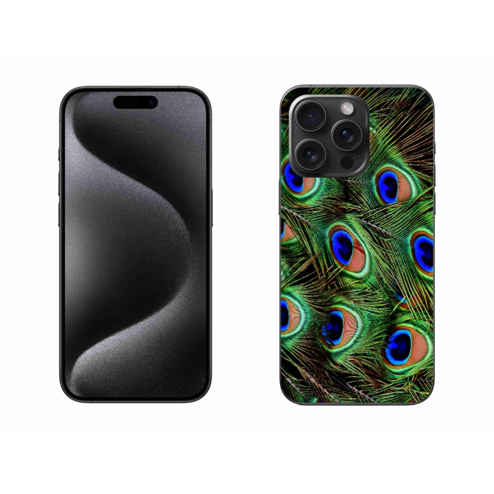 Gelový kryt mmCase na iPhone 15 Pro Max - paví peří