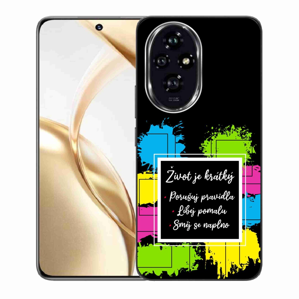 Gelový kryt mmCase na Honor 200 5G - citát 5 černé pozadí