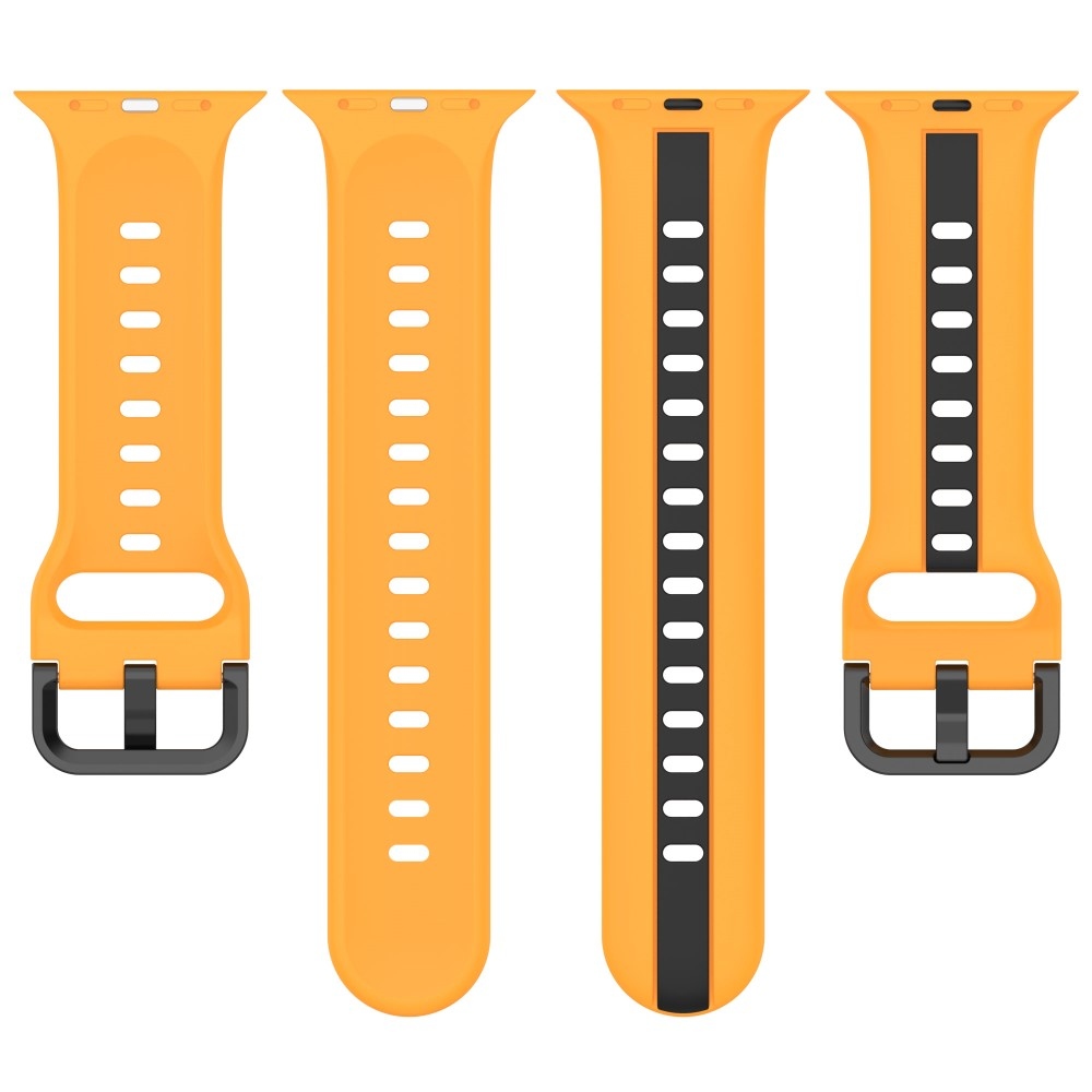 Strap silikonový řemínek na Apple Watch Ultra/Ultra 2 49mm/SE/SE 2022/2023 44mm/9/8/7 45mm/6/5/4 44mm/3/2/1 42 mm - žlutý/černý