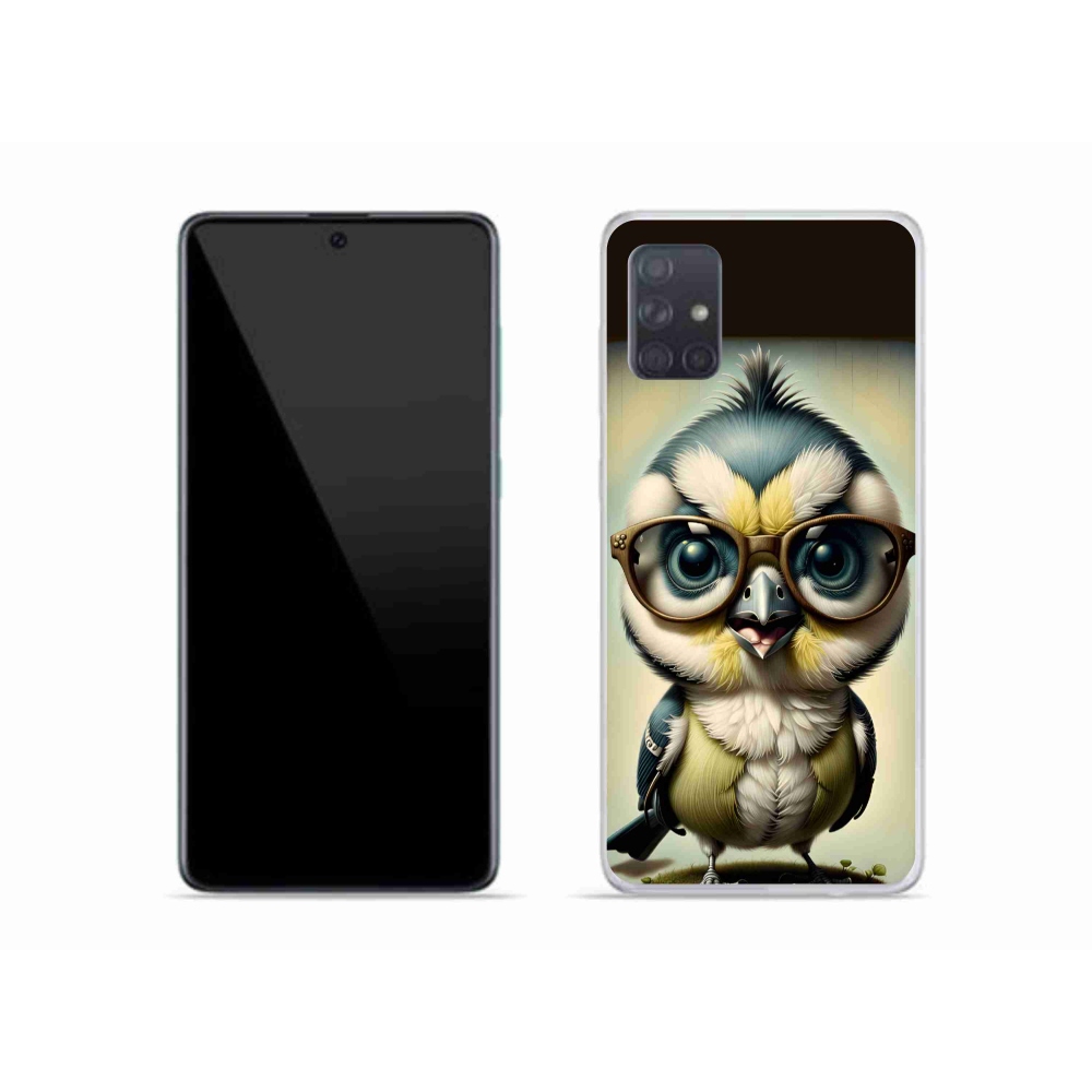 Gelový kryt mmCase na Samsung Galaxy A51 - mládě s brýlemi