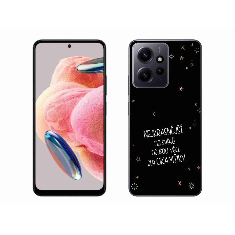 Gelový kryt mmCase na Xiaomi Redmi Note 12 4G - citát 4 černé pozadí