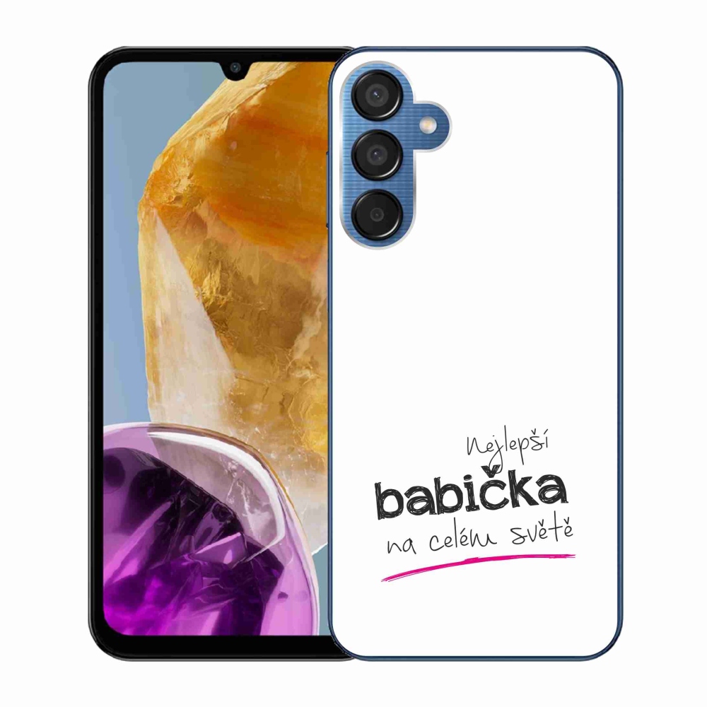 Gelový kryt mmCase na Samsung Galaxy M15 5G - nejlepší babička 4 bílé pozadí