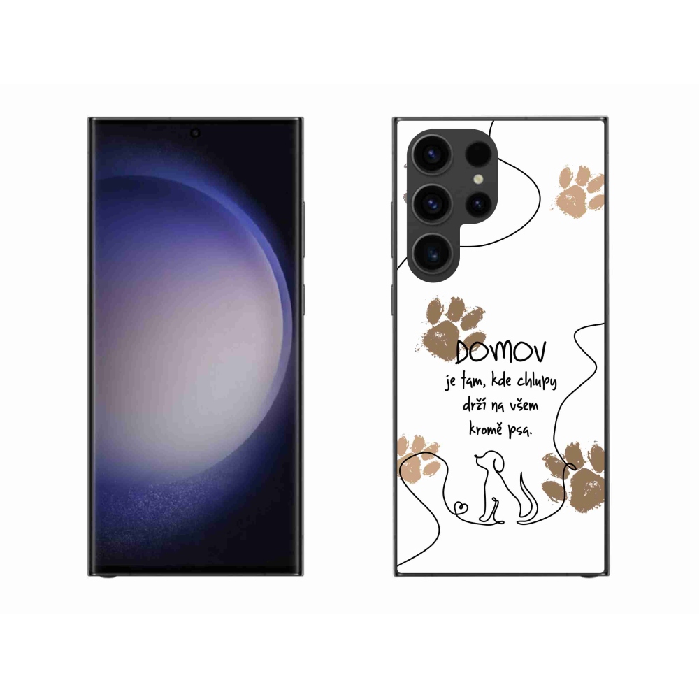 Gelový kryt mmCase na Samsung Galaxy S23 Ultra 5G - psí motiv bílé pozadí