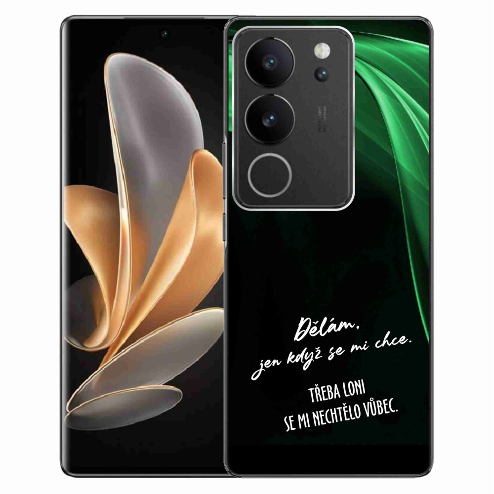 Gelový kryt mmCase na Vivo V29 5G - vtipný text 12 černé pozadí