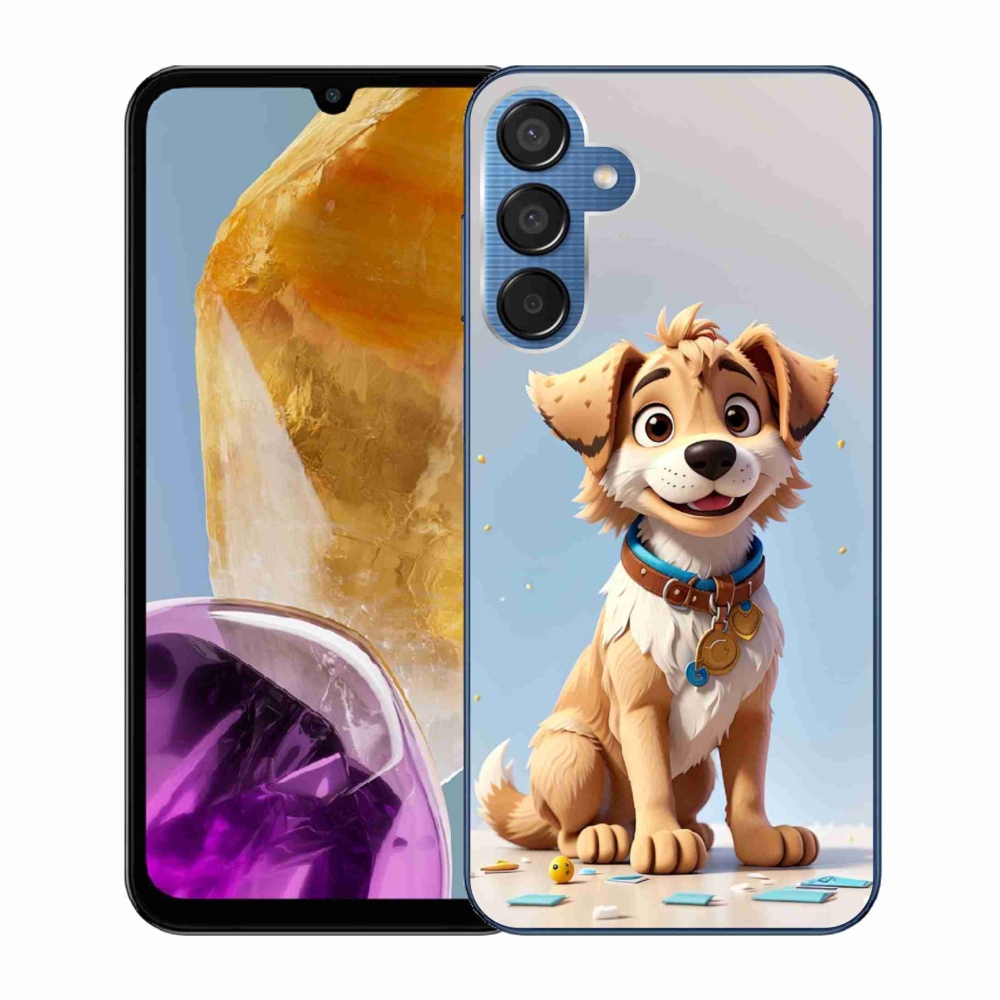 Gelový kryt mmCase na Samsung Galaxy M15 5G - kreslené štěně