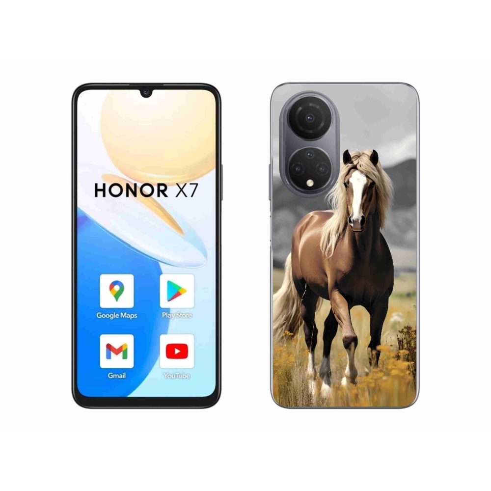 Gelový kryt mmCase na Honor X7 - hnědý kůň 1