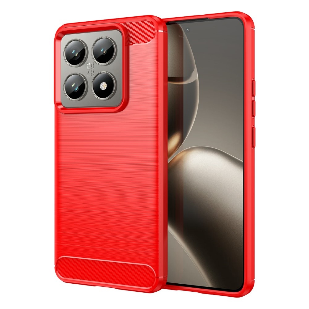 Carbon odolný gelový obal na Xiaomi 14T/14T Pro - červený