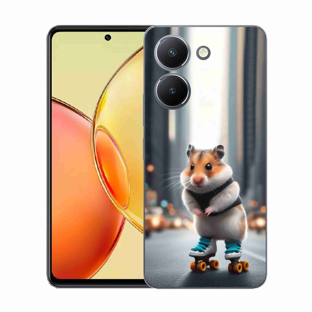 Gelový kryt mmCase na Vivo Y36 - křeček na bruslích