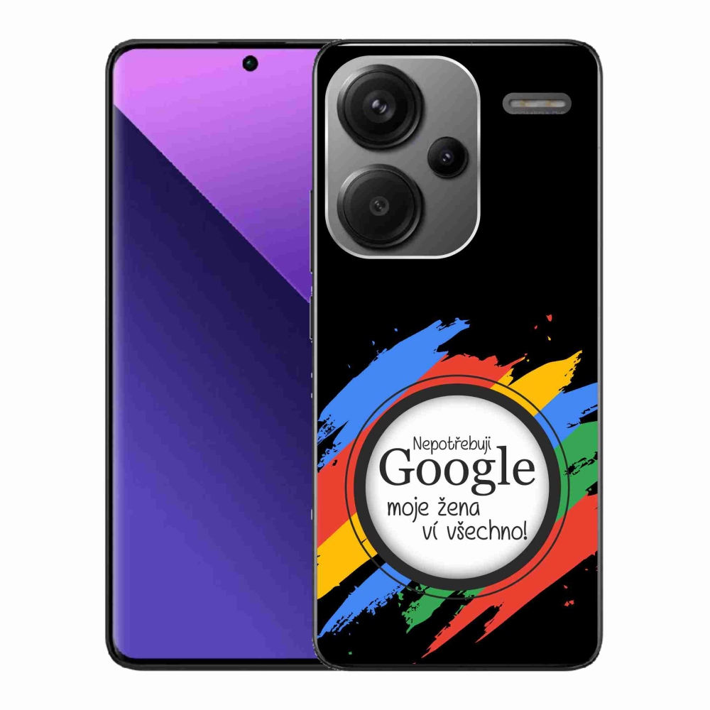 Gelový kryt mmCase na Xiaomi Redmi Note 13 Pro+ 5G - žena ví všechno černé pozadí