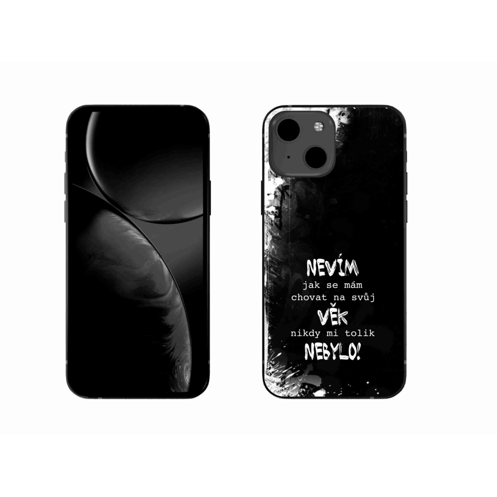Gelový kryt mmCase na iPhone 13 6.1 - vtipný text 14 černé pozadí