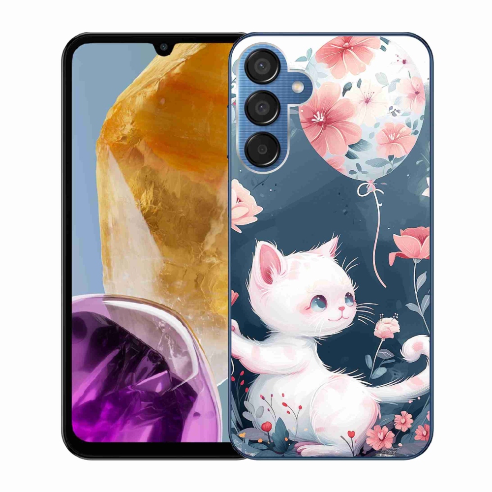Gelový kryt mmCase na Samsung Galaxy M15 5G - kotě s balónkem
