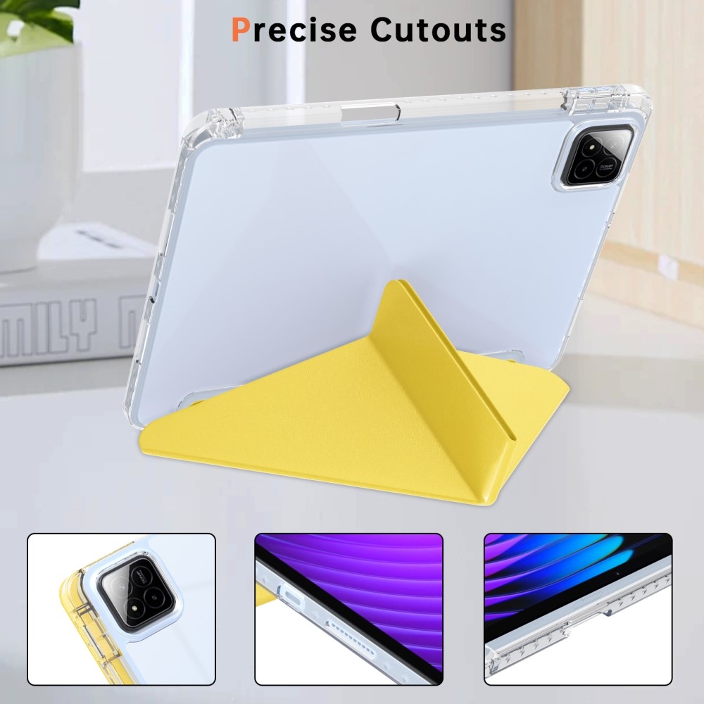 Origami chytré polohovací pouzdro na tablet Xiaomi Pad 7/7 Pro - žluté
