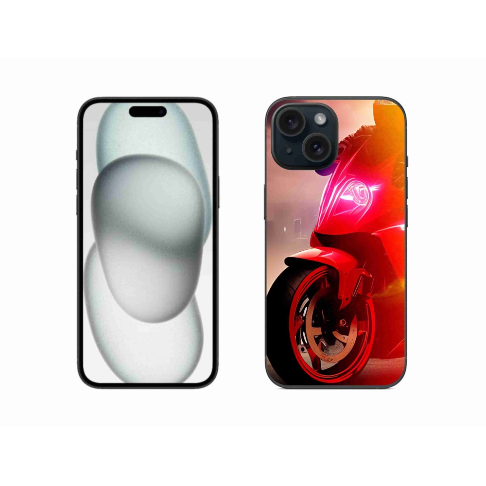Gelový kryt mmCase na iPhone 15 - motorka