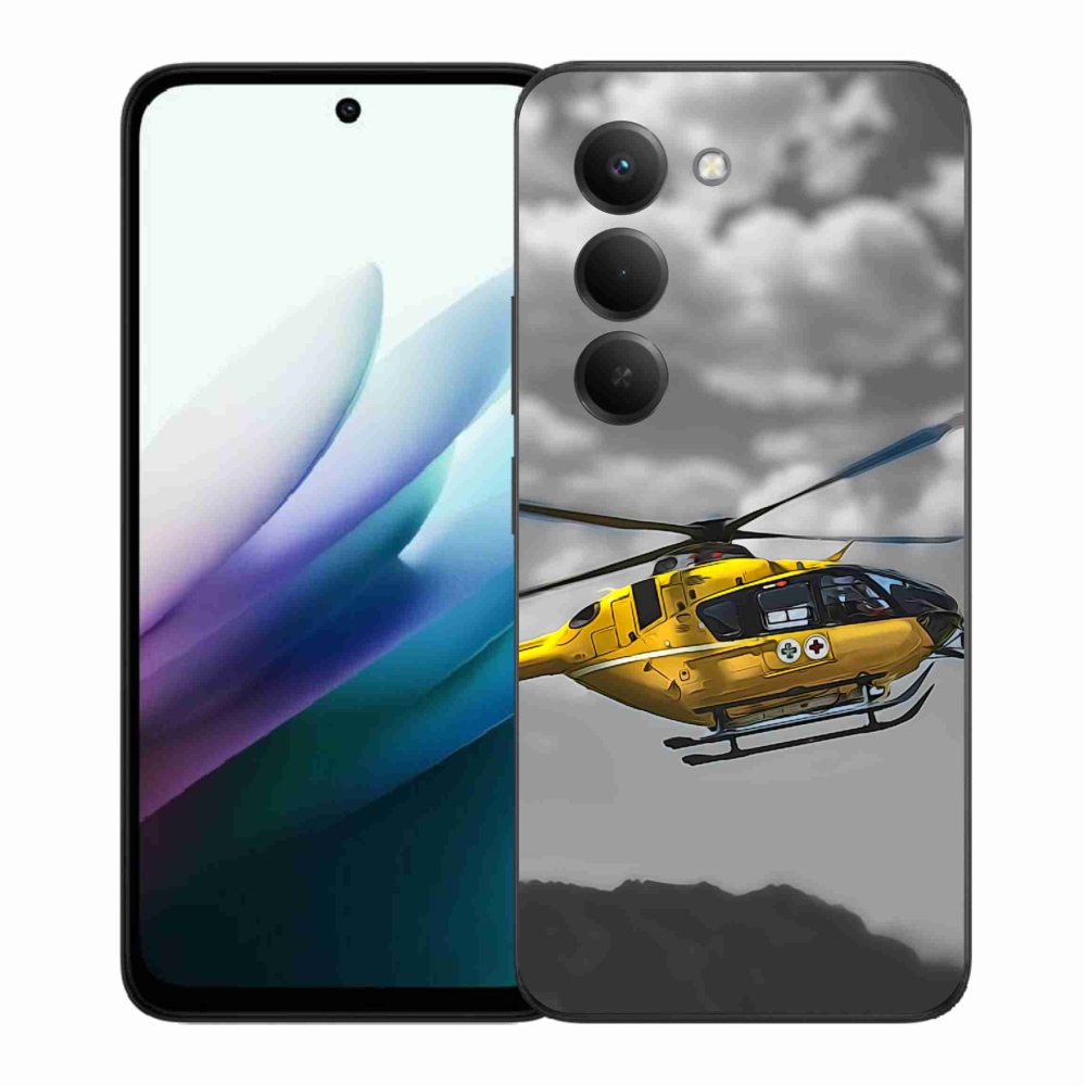 Gelový kryt mmCase na Xiaomi Redmi 15 4G/5G (171mm) - žlutá helikoptéra