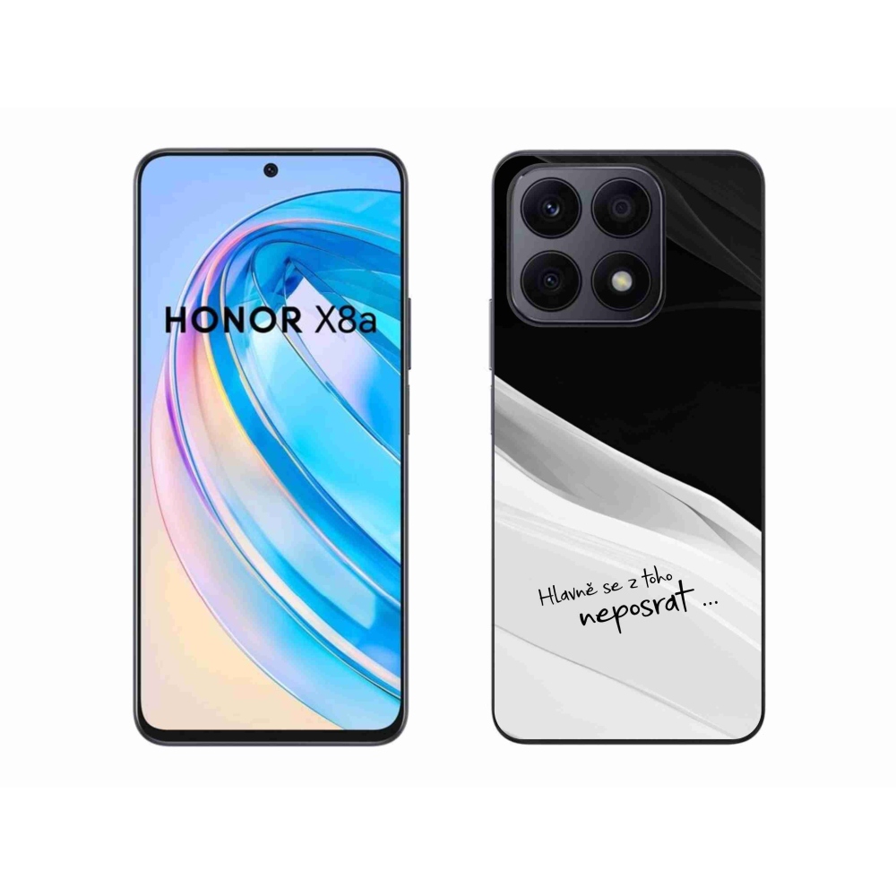 Gelový kryt mmCase na Honor X8a - vtipný text 13 bíločerné pozadí