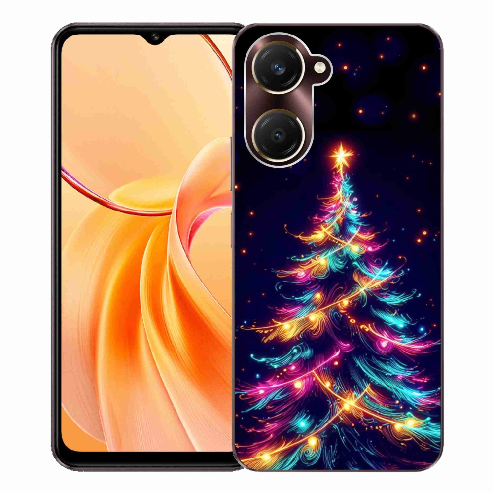 Gelový kryt mmCase na Vivo Y28s 5G - neonový vánoční stromek