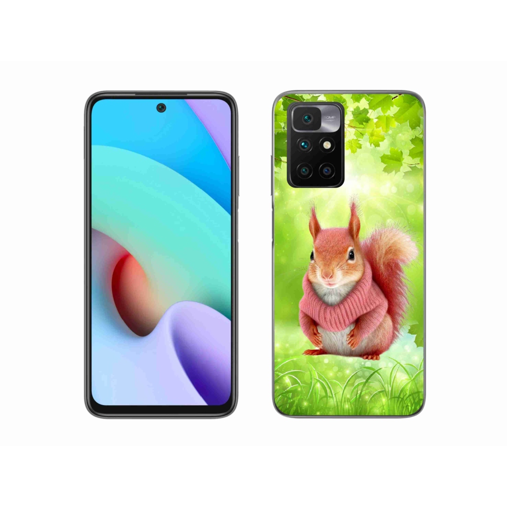 Gelový kryt mmCase na Xiaomi Redmi 10/Redmi 10 (2022) - veverka ve svetru