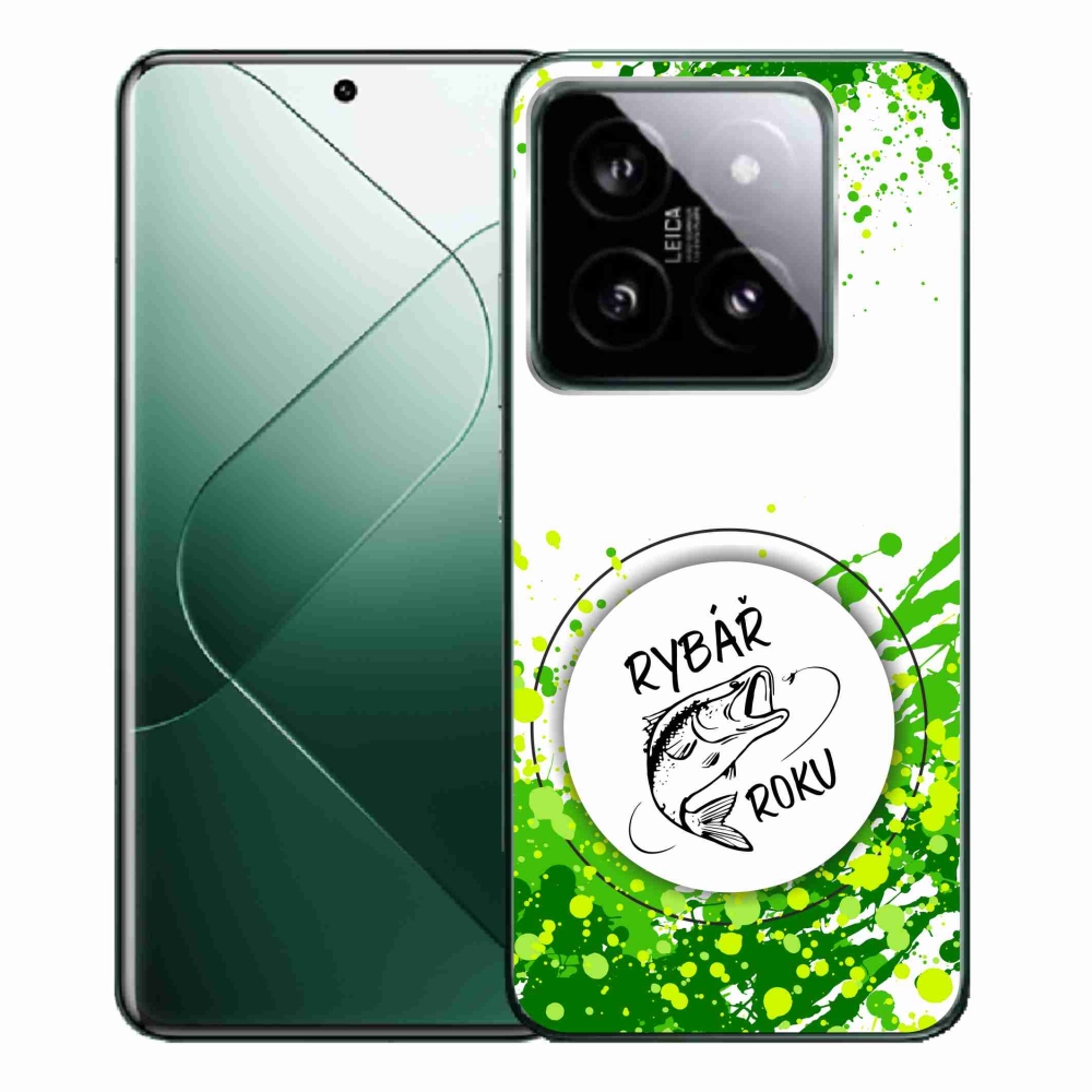 Gelový kryt mmCase na Xiaomi 14 Pro - rybář roku bílé pozadí