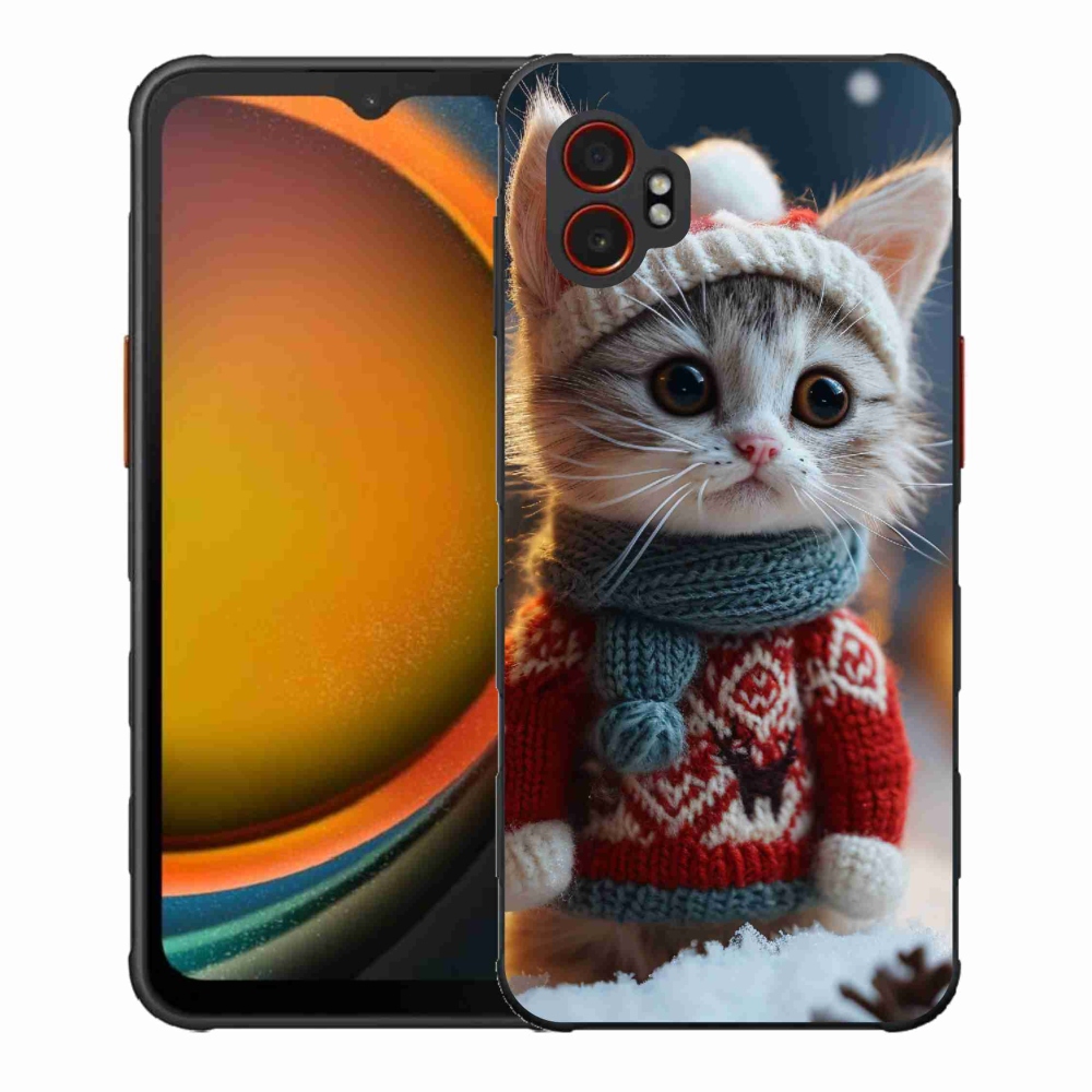 Gelový kryt mmCase na Samsung Galaxy Xcover 7 Pro - kotě ve svetru