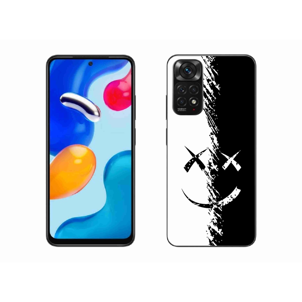 Gelový kryt mmCase na Xiaomi Redmi Note 11S 4G - černobílý smajlík
