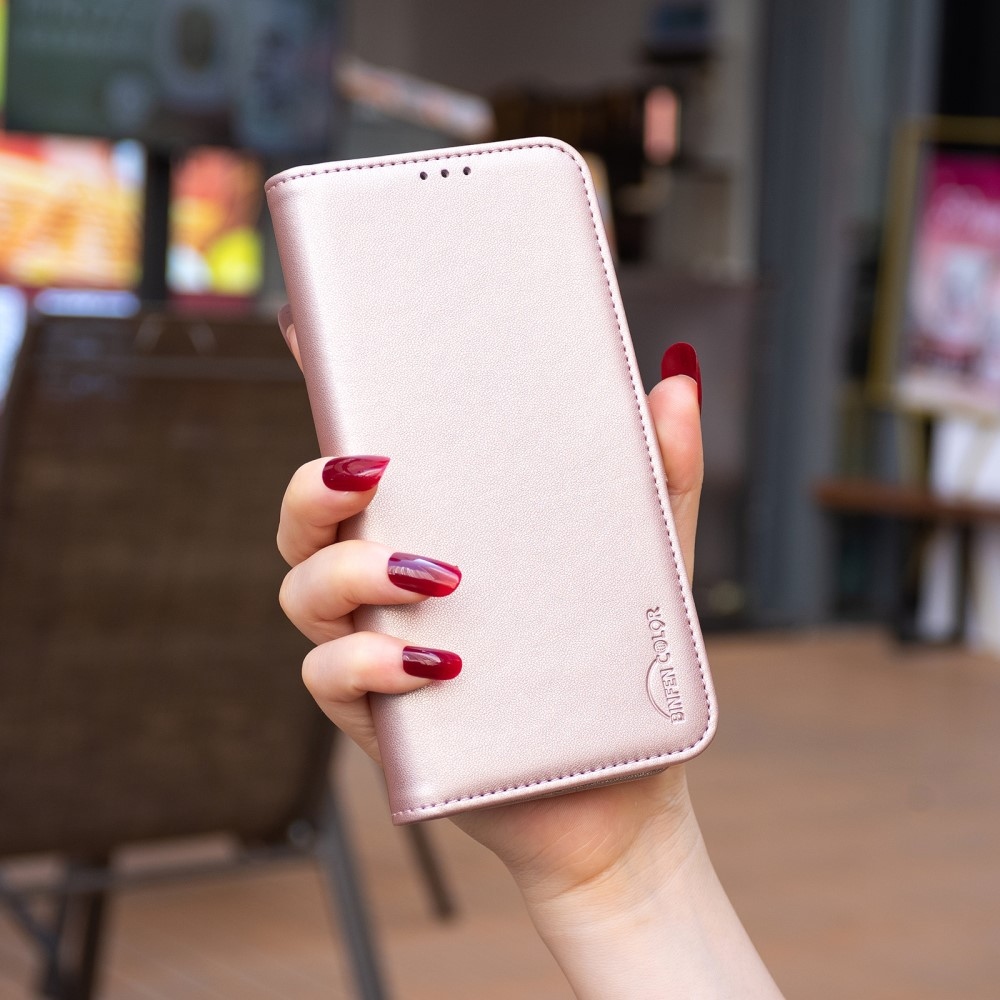 BNF knížkové pouzdro na Xiaomi Redmi 13 4G/Poco M6 4G - růžovozlaté