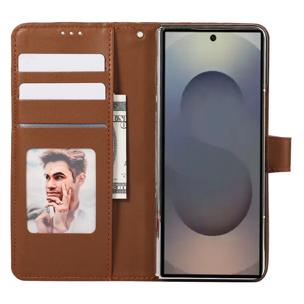 Gridy knížkové pouzdro na Samsung Galaxy Z Fold7 5G - hnědé