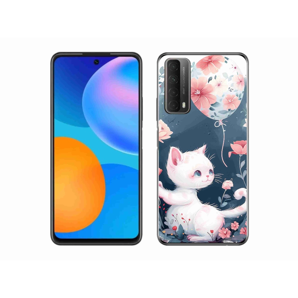 Gelový kryt mmCase na Huawei P Smart (2021) - kotě s balónkem