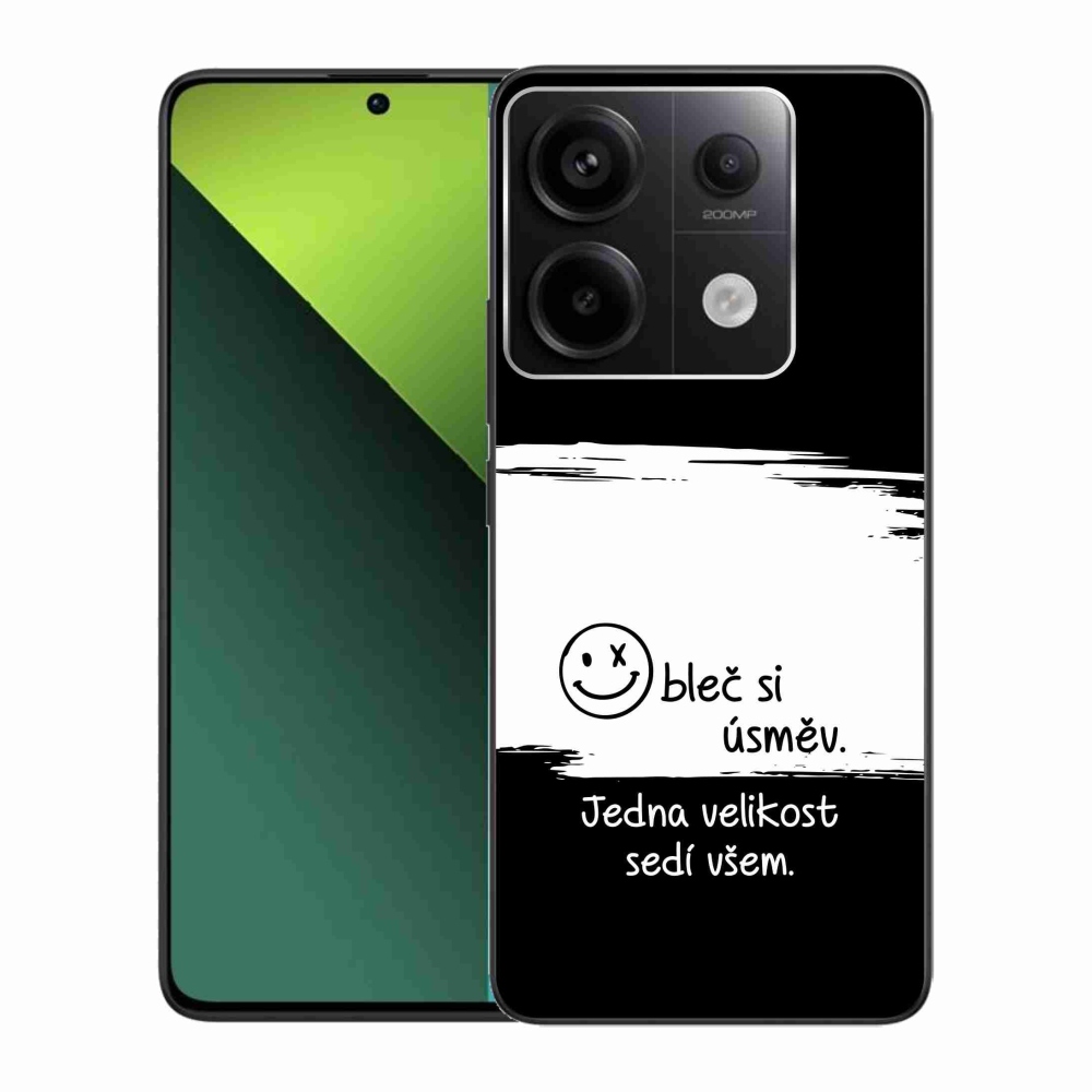 Gelový kryt mmCase na Xiaomi Redmi Note 13 Pro 5G/Poco X6 5G - vtipný text 8 bíločerné pozadí