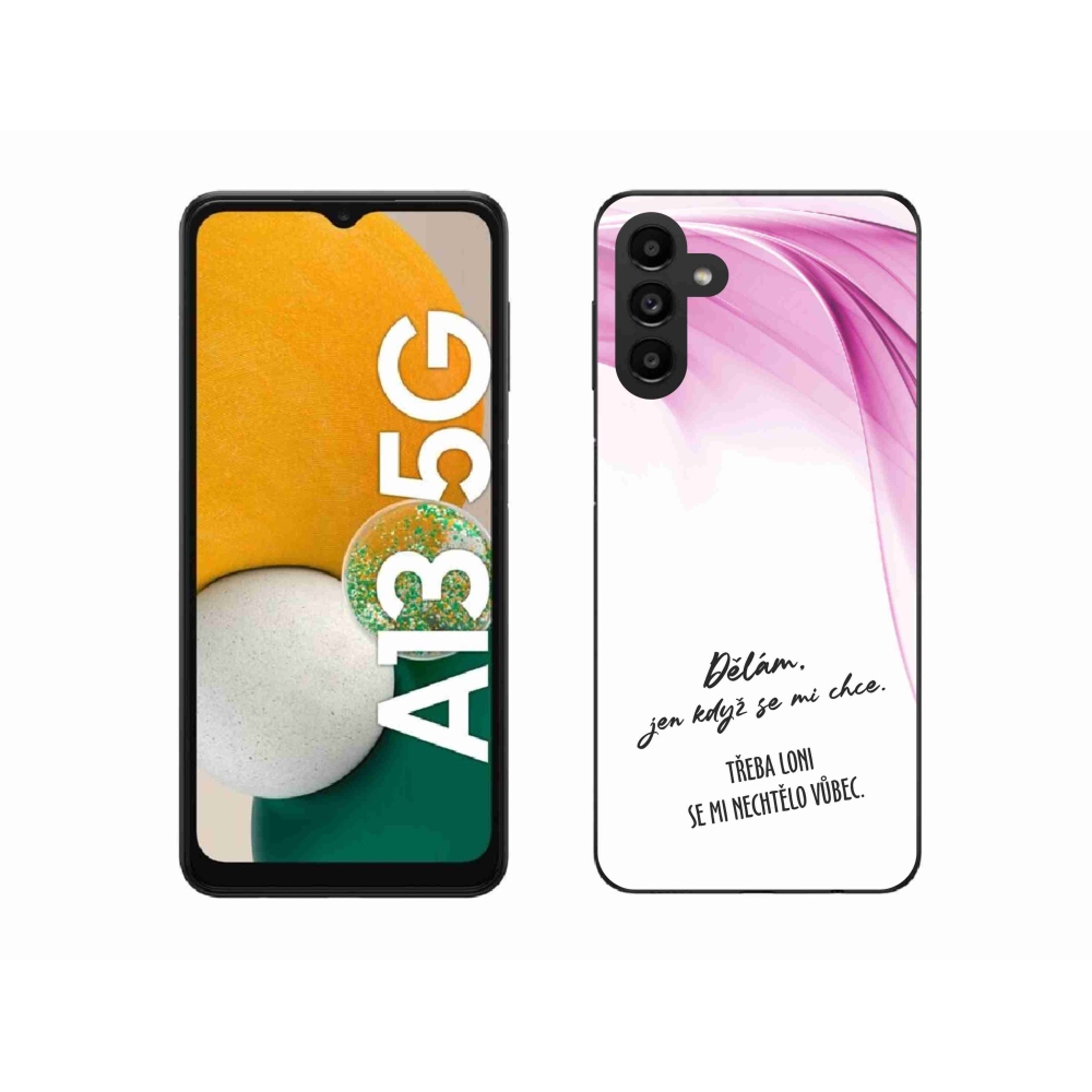Gelový kryt mmCase na Samsung Galaxy A13 5G - vtipný text 12 bílé pozadí