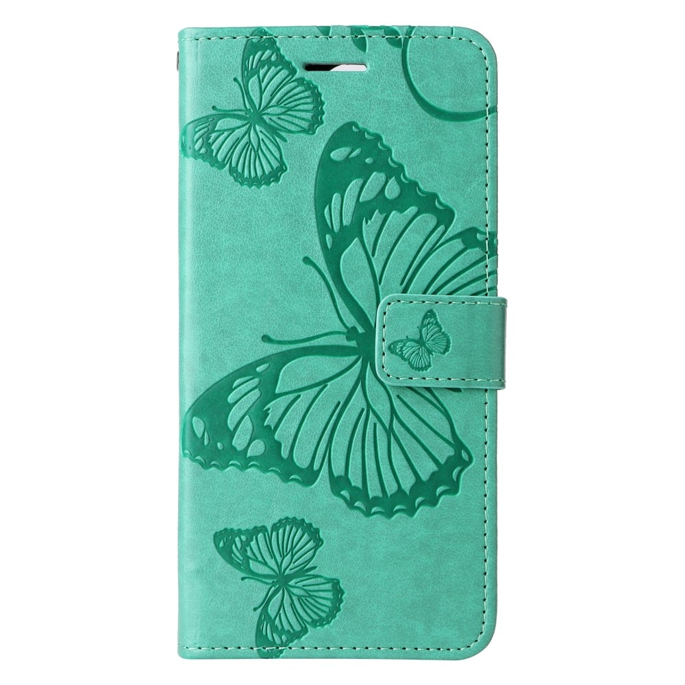 Big Butterfly knížkové pouzdro na iPhone 16e - modrozelené
