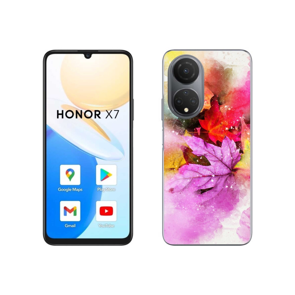 Gelový kryt mmCase na Honor X7 - barevné listy