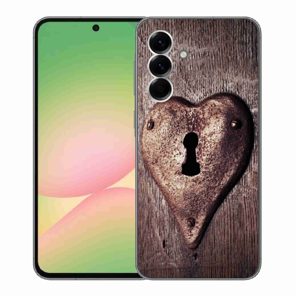 Gelový kryt mmCase na Samsung Galaxy A56 5G - zámek ve tvaru srdce