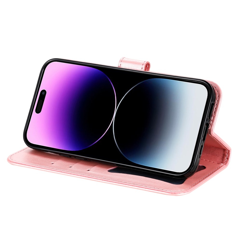 Mandala knížkové pouzdro na iPhone 15 Pro - růžové