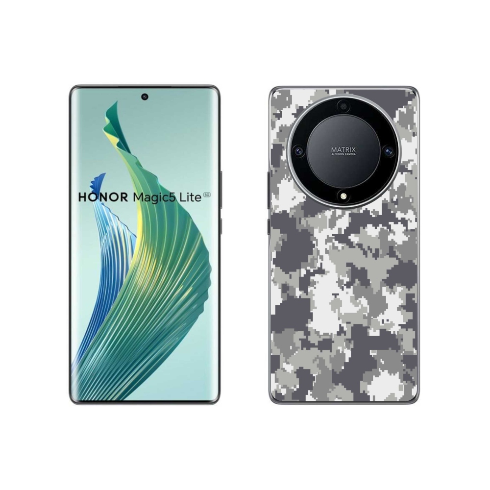 Gelový kryt mmCase na Honor Magic 5 Lite 5G - maskáčový vzor 2