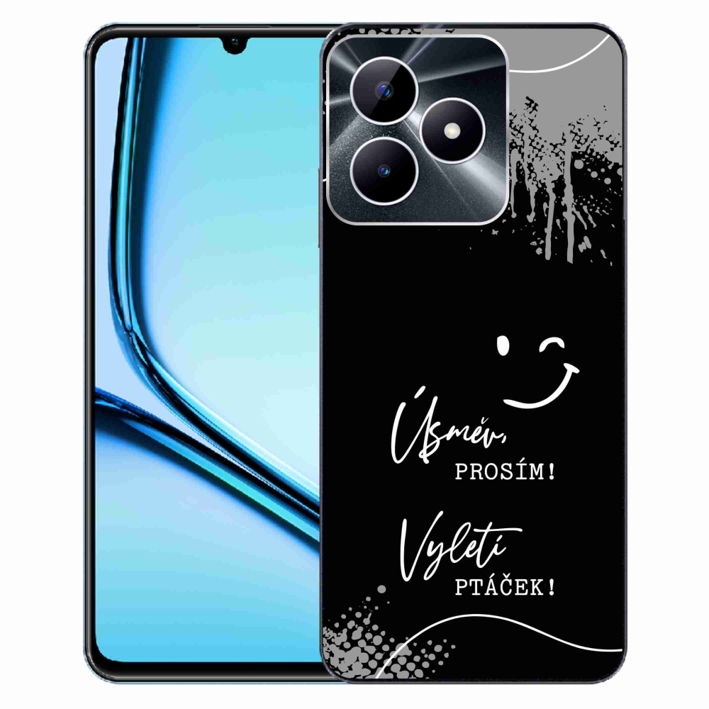 Gelový kryt mmCase na Realme Note 50 - vtipný text 4 černé pozadí